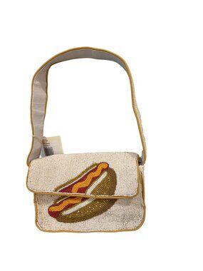 Sol and Mer Hamburger French Fries Burger Beaded Bag Handmade India NWT